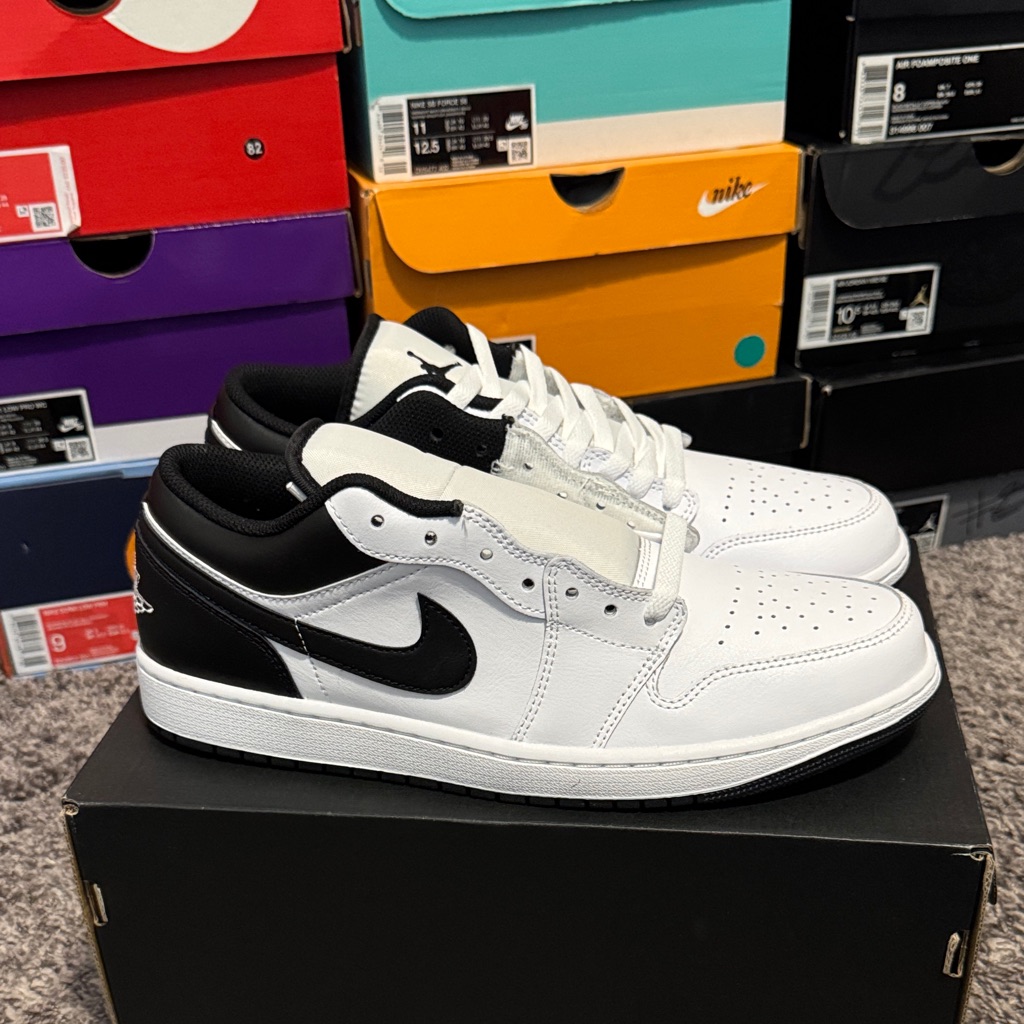 Nike White And Black Jordan 1 Low